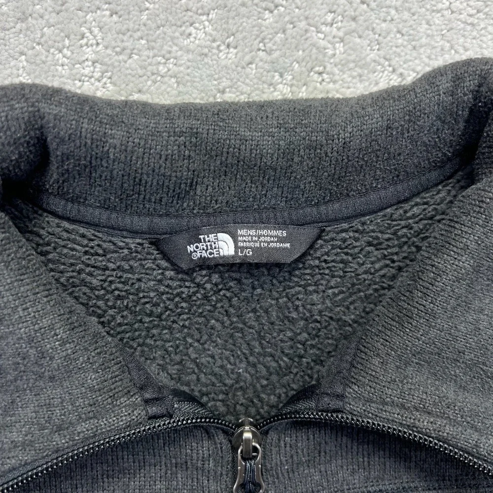 The‎ North Face Sweater Mens Large Gray Cap Rock Quarter Zip Fleece Pullover
